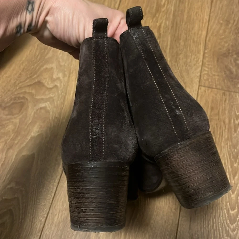 Vince Chocolate Suede Ankle Boot - Picture 7 of 11